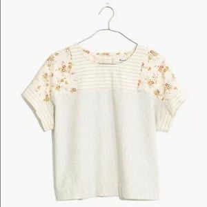 Madewell Quilted Floral Striped Blouse